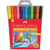 faber-castell playsafe colour marker broad tip assorted wallet 12