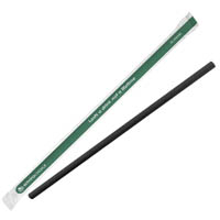 envirochoice paper straw individually wrapped 6mm black pack 2000