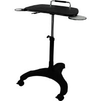 sylex upanatom sit stand mobile laptop desk mouse tray / cup holder 600 x 385mm black