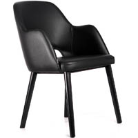 durafurn sorbet arm chair black legs black vinyl seat
