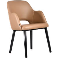 durafurn sorbet arm chair black legs taupe vinyl seat