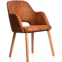 durafurn sorbet arm chair trojan oak legs tan fabric seat