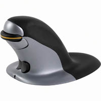 penguin ambidextrous vertical mouse wireless large black/grey