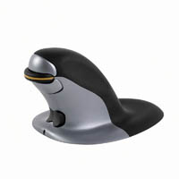 penguin ambidextrous vertical mouse wireless small black/grey