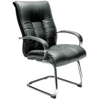 sylex big boy executive visitors chair medium back leather black