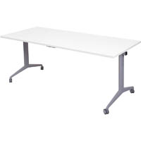 rapidline flip top table 1800 x 750mm natural white
