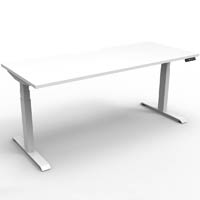 rapidline boost plus height adjustable single sided workstation 1200 x 750mm natural white top / white frame