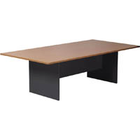rapid worker boardroom table 2400 x 1200mm beech/ironstone
