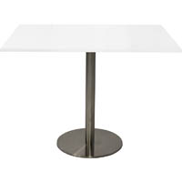 rapidline square meeting table disc base 900mm natural white/stainless steel