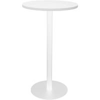rapidline dry bar table 600 x 1050mm natural white table top / white powder coat base