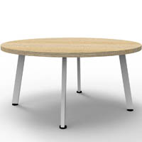 rapidline eternity coffee table 900mm dia natural oak/white satin