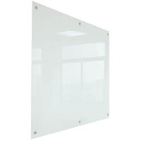 rapidline glass writing board with chrome fittings 1800 x 1200 x 15mm white