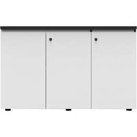 rapid infinity deluxe 3 swing door cupboard 1200 x 450 x 730mm natural white laminate black rigid edging