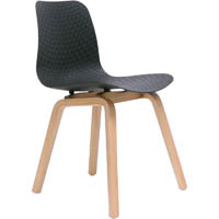 rapidline lucid chair black seat timber base
