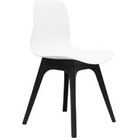 rapidline lucid chair white seat black polyproplene base