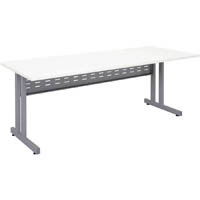 rapid span c leg desk with metal modesty panel 1800 x 700mm white/silver
