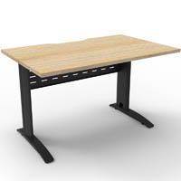 deluxe rapid span straight desk metal modesty panel 1200 x 750 x 730mm black/natural oak