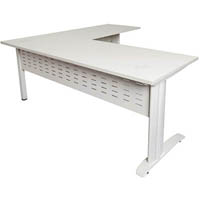 rapid span desk and return with metal modesty panel 1800 x 700mm / 1100 x 600mm white/white