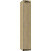 rapidline melamine locker 1 door 1850 x 305 x 455mm natural oak/black edging
