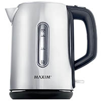 maxim cordless kettle stainless steel 1.7 litre grey