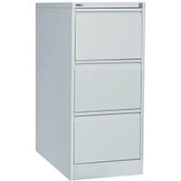 go steel filing cabinet 3 drawers 460 x 620 x 1016mm silver grey