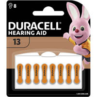 duracell size 13 easytab hearing aid zinc air coin 1.45v battery pack 8