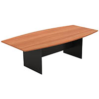 om boardroom table with h base 2400 x 1200 x 720mm cherry/charcoal