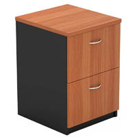 om filing cabinet 2 drawers 468 x 510 x 760mm cherry/charcoal