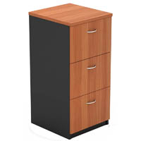 om filing cabinet 3 drawers 468 x 510 x 1050mm cherry/charcoal