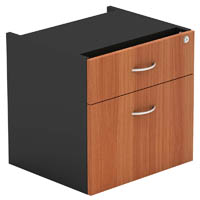 om fixed desk pedestal 2-drawer lockable 464 x 400 x 450mm cherry/charcoal