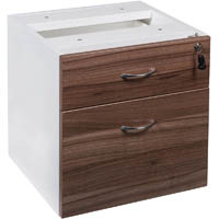 om premier fixed desk pedestal 2-drawer lockable 464 x 400 x 450mm casnan/white