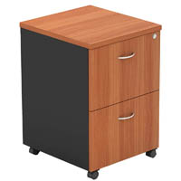 om mobile pedestal 2-drawer lockable 468 x 510 x 685mm cherry/charcoal