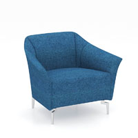 venice fabric sofa chair single seater blue