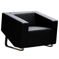 cube sofa lounge single seater black