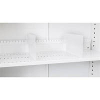 go steel tambour door cupboard additional slotted shelf dividers white china pack 5