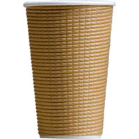 huhtamaki triple wall corrugated coffee cup 16oz natural brown pack 25