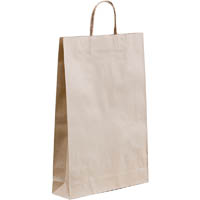huhtamaki future friendly paper bag twisted handle 480 x 340mm brown pack 50