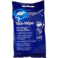 af tech-wipe technology cleaning wipes pack 25