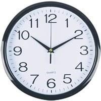 italplast wall clock 300mm glass white / black