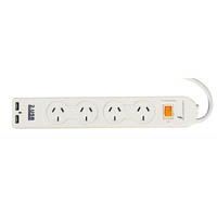 italplast power board 4 outlet 2 usb with master switch 1m white
