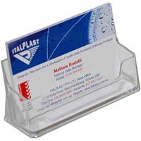 italplast business card holder single tier clear