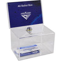 italplast ballot box lockable a6 clear