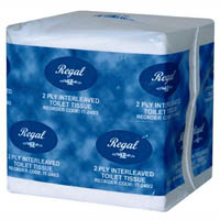 regal premium interleaved toilet roll 2-ply 250 sheet white