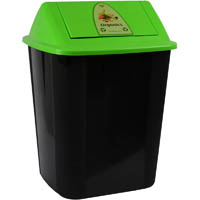 italplast swing top waste separation bin organics 32 litre black/green