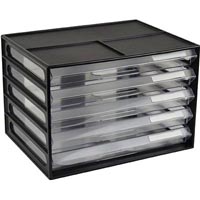 italplast document cabinet 5 drawer 255 x 330 x 230mm a4 black