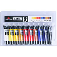 jasart byron acrylic paint 75ml assorted pack 10