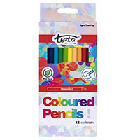 texta coloured pencils assorted pack 12