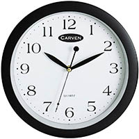 carven wall clock 300mm black frame