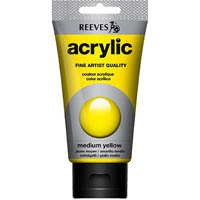 reeves premium acrylic paint 75ml tube medium yellow