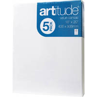 artitude paint canvas 16 x 20 inch white pack 5